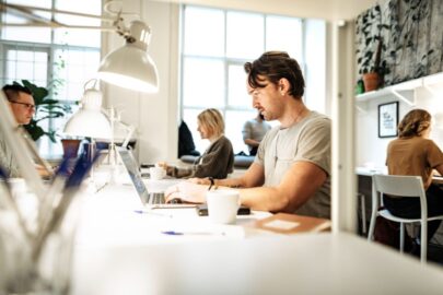 employee working from office